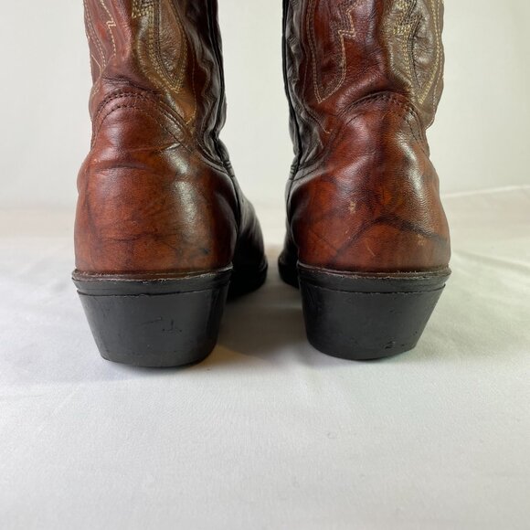 Abilene Men's Size 9D Cowboy Western Boots Brown Leather Vibram Sole - Picture 8 of 16